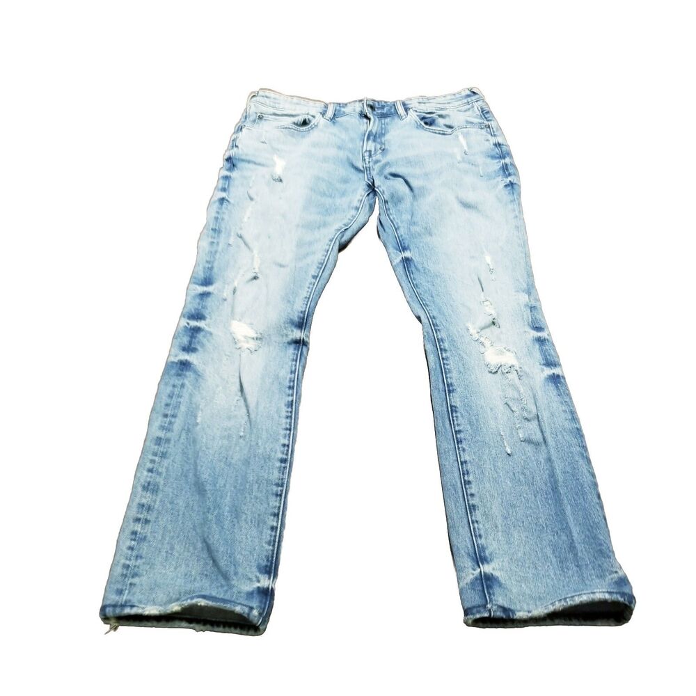 PRPS Jeans Men's 34 Le Sabre Slim Tapered Fit Distressed Stretch Denim (35x31)